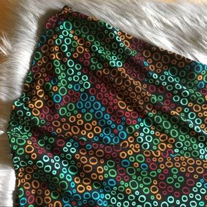 LulaRoe Azure Skirt Medium M Flare Twirl Circles